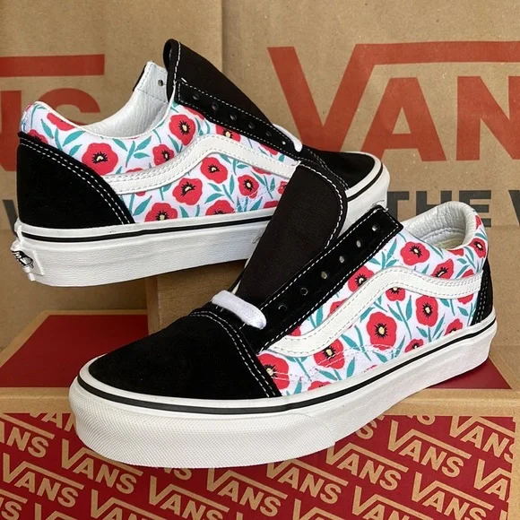 Vans Old Skool Flowers Black/True White WMNS - Picture 9 of 16